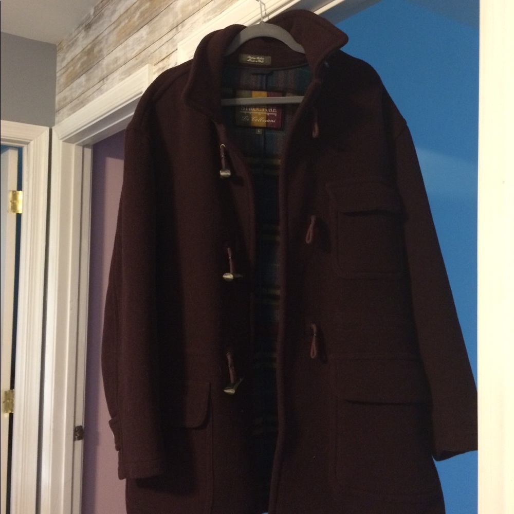 Maroon Pea Coat (wool)